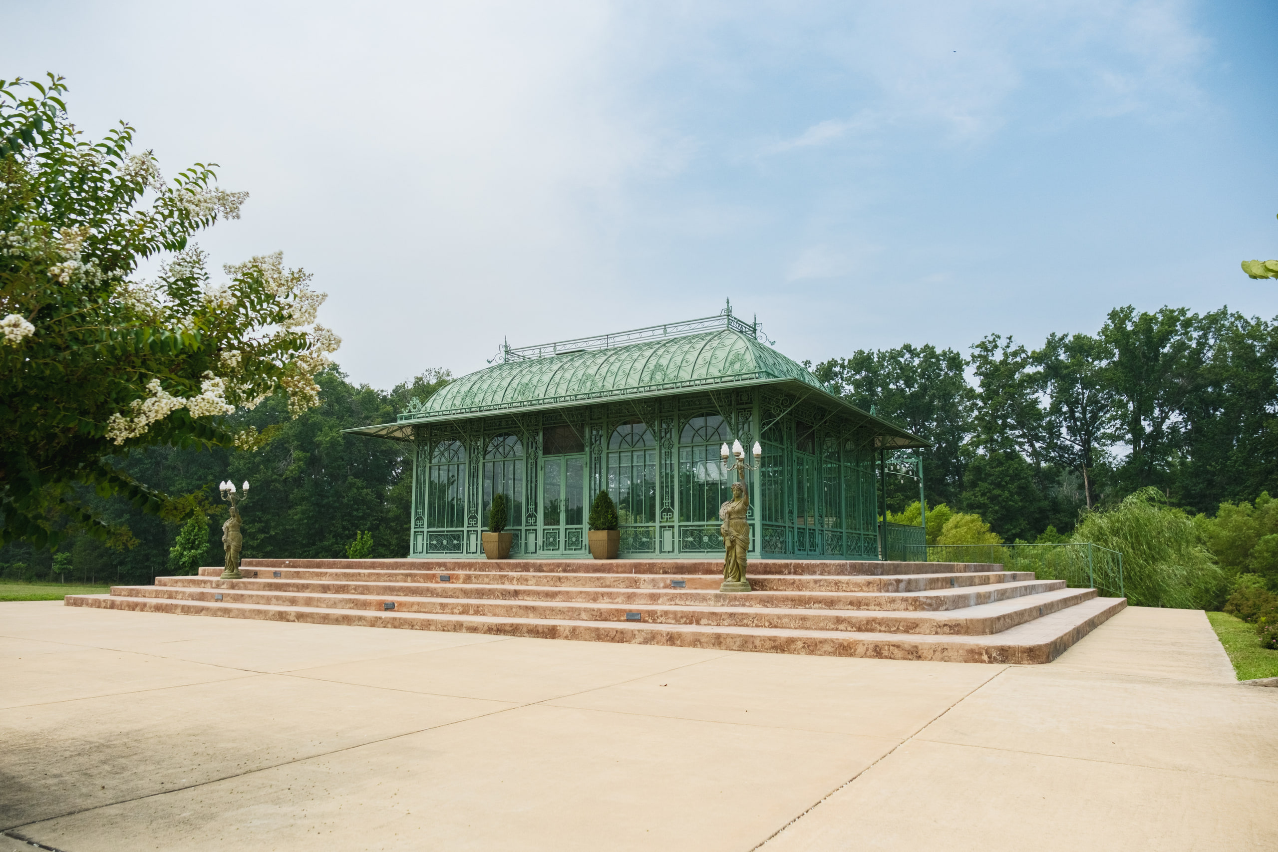 Glass pavilion, wide, at Morais Vineyards in Bealeton, Virginia.