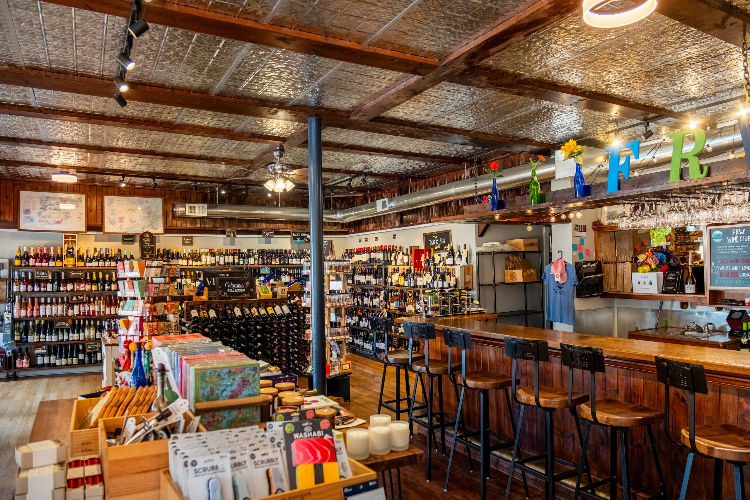 Shop wide, the room a buyer would walk into.